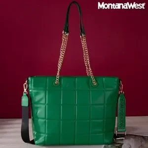 Montana West | Bags | Kelly Green Quilted Square Montana  Kelly Green Montana West Shoulder Bag leather main image 0